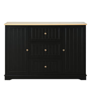Credenza con 3 cassetti e ripiani regolabili - per cucina - 126×40×86 cm - nero