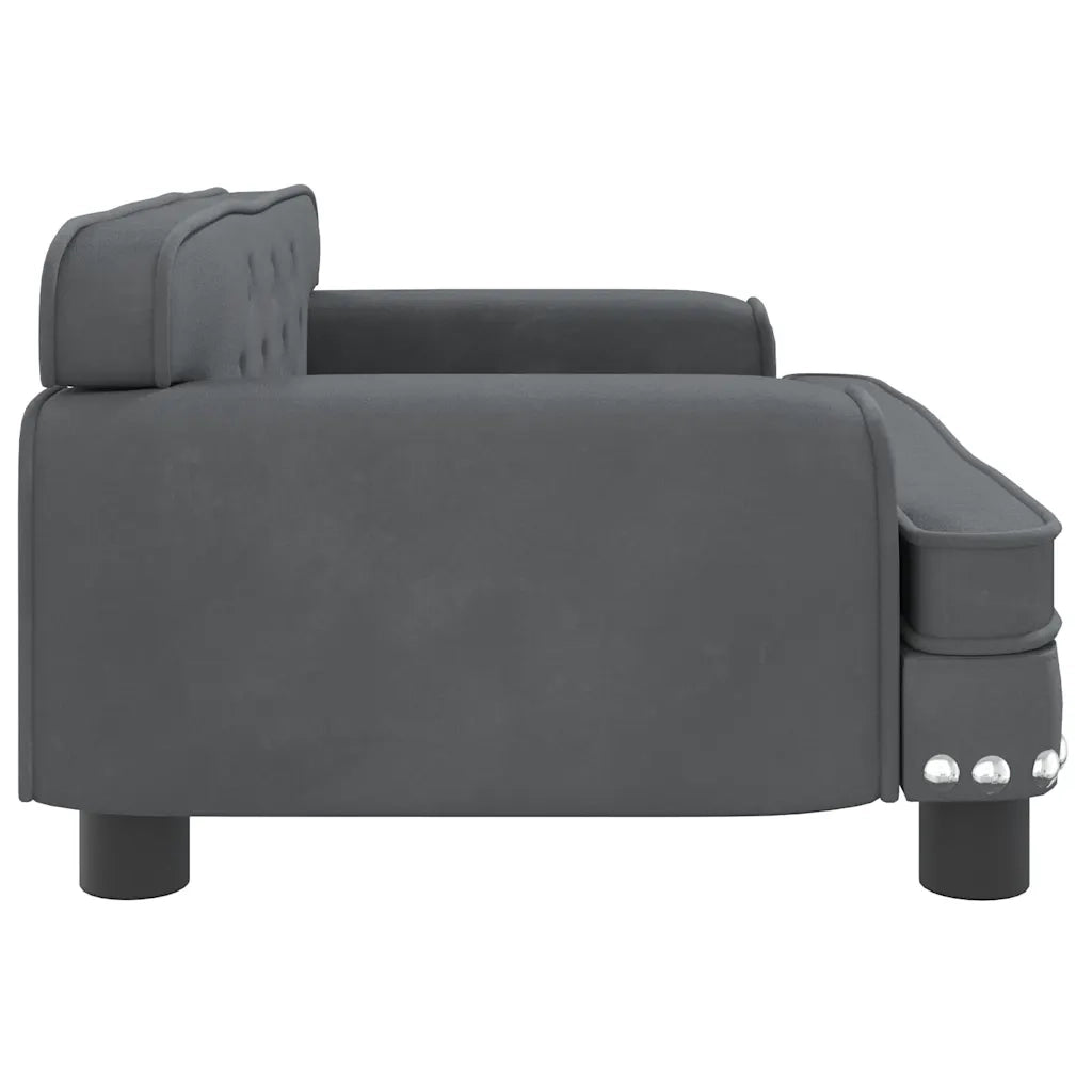 Lettino per Cani Grigio Scuro 70x45x30 cm in Velluto