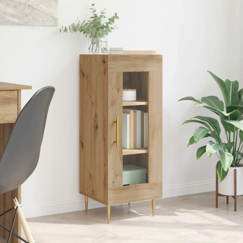 Credenza | Madia | Buffet da pranzo | Armadio da pranzo rovere artigianale 34 x 34,5 x 90 cm Legno multistrato