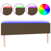 Testiera | Testata a LED Marrone Scuro 200x5x78/88 cm in Tessuto