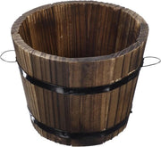 Bloempot in legno a forma di barile da whisky - pianta in vaso rotondo per il giardino - grande vaso per piante da interni e esterni - decorazione per giardino e terrazza - misura M