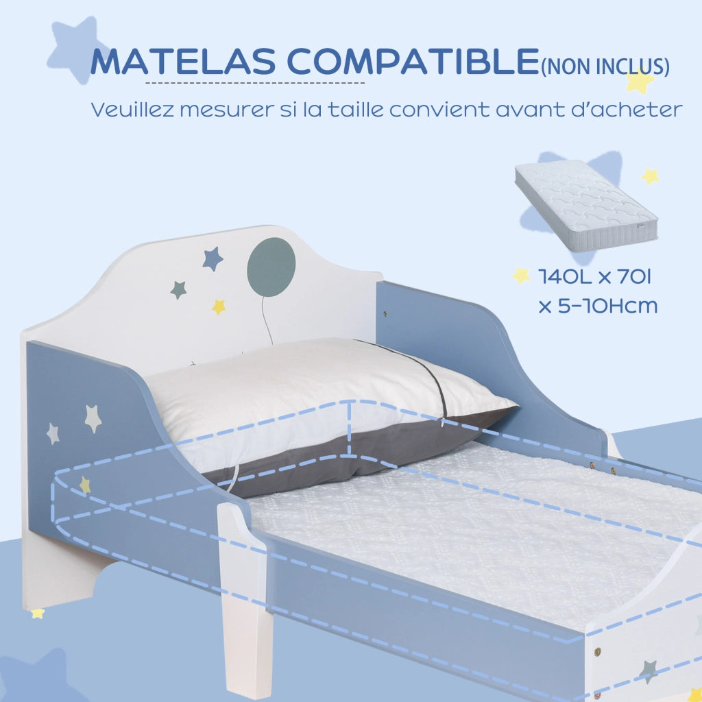 Letto singolo bambini ¨C zephmum ¨C bianco blu 143x74x59 cm