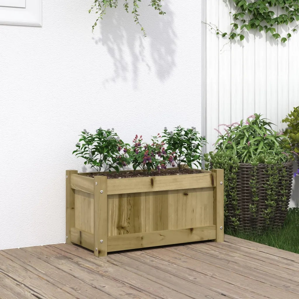Fioriera da Giardino-Vaso da Esterno 60x31x31 cm in Legno di Pino Impregnato