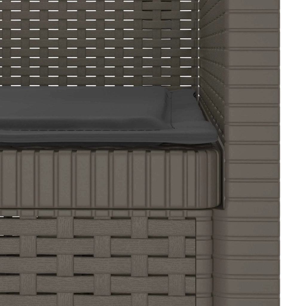 Sedia da giardino-Poltrona a 1 Posto con Cuscino Aspetto Rattan PP Grigio Chiaro 696330