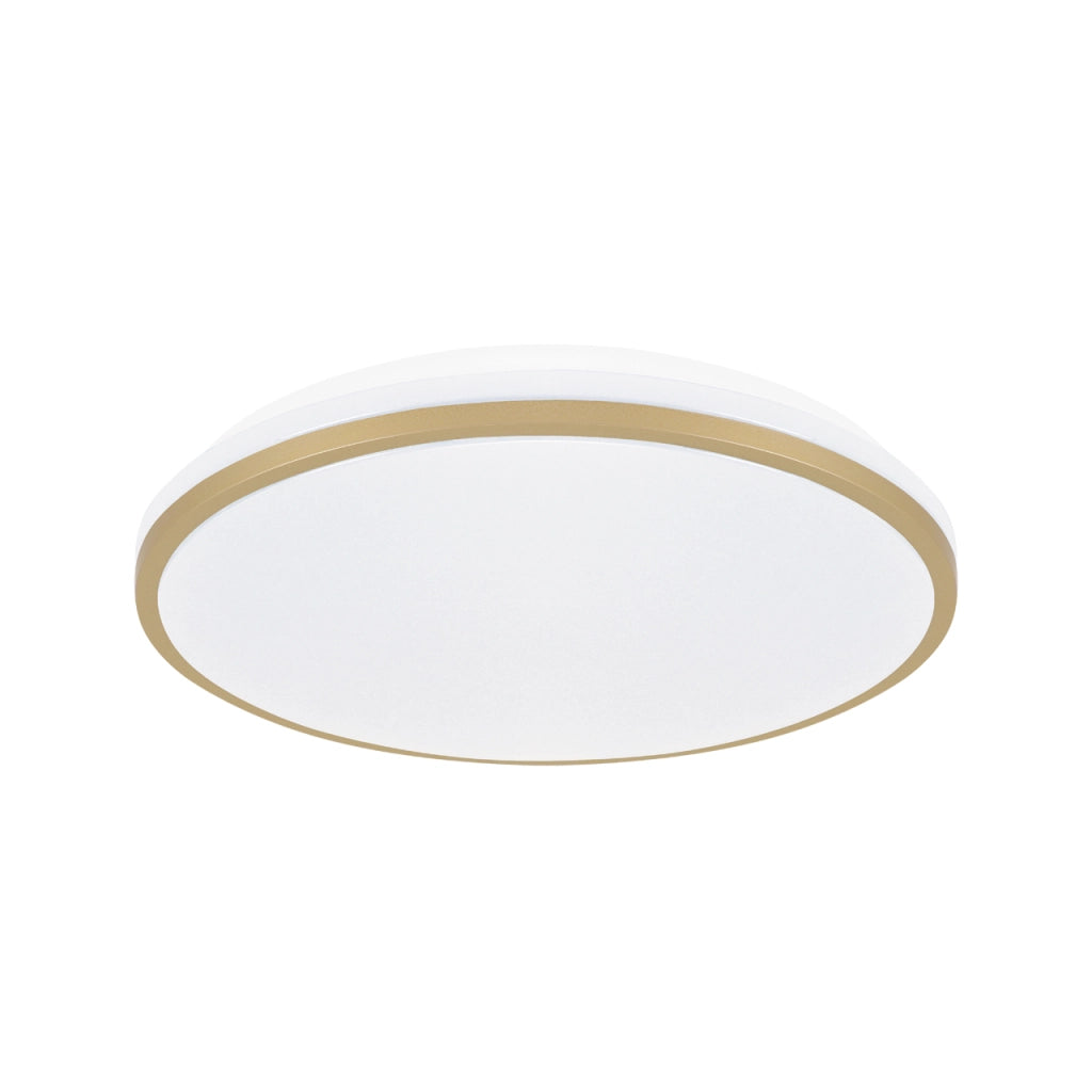 Plafoniera LED rotonda bianco-oro 33cm 18W 4000K Linus Struhm