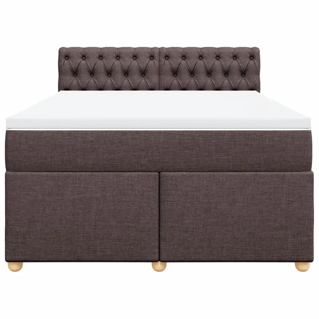 Giroletto a Molle con Materasso Marrone Scuro 140x190cm Tessuto 3288985