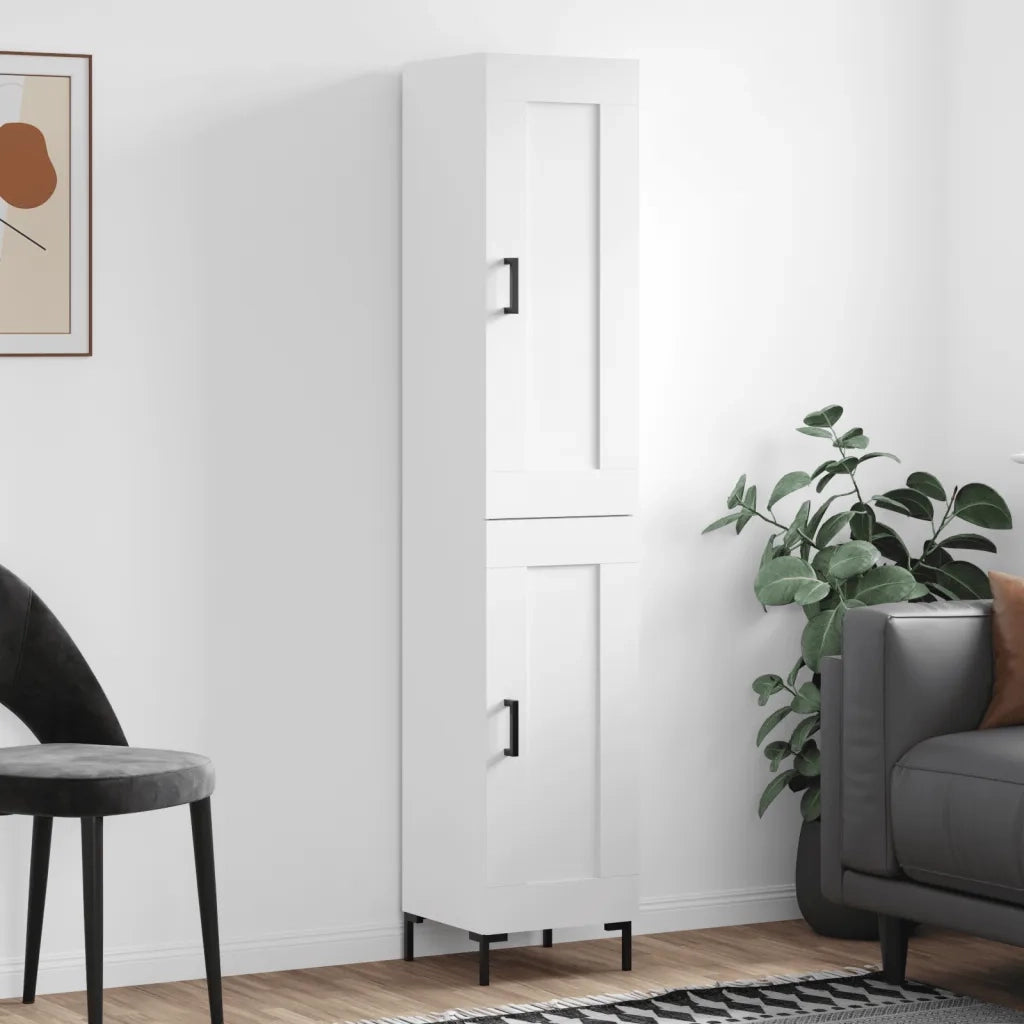 vidaXL Credenza Bianca 34,5x34x180 cm in Legno Multistrato