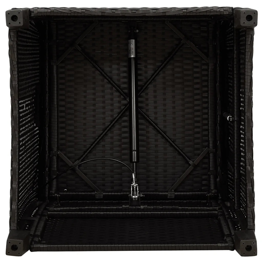 Sedia Reclinabile da Giardino con Tavolino Nera Polyrattan 4108279