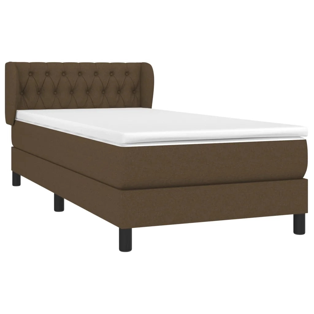 Giroletto a Molle con Materasso Marrone Scuro 90x200 cm Tessuto 3126456
