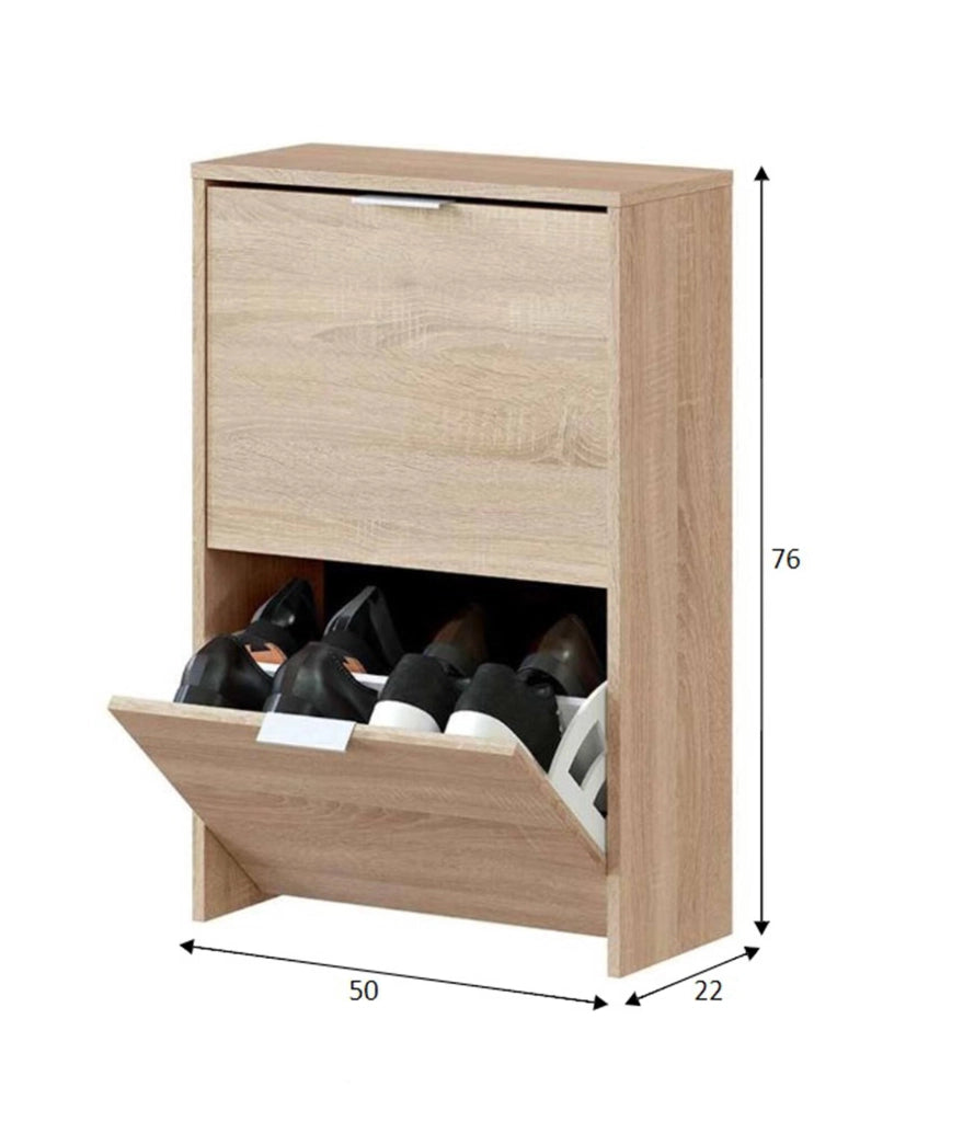 Mobile Portascarpe Arafat, Scarpiera 12 Paia, 50x22x76h cm Marrone Rovere