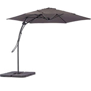Ombrellone da Giardino Antracite Decentrato 3x3 Mt Base a Croce Sistema Air Vent