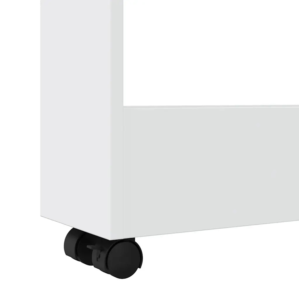 Carrello portaoggetti stretto a 3 ripiani bianco in legno ingegnerizzato 855241
