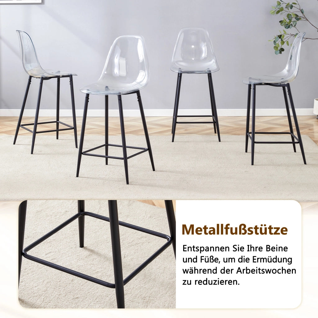 SGABELLO DA BAR Design moderno 68,5x48x47 cm nero plastica e metallo