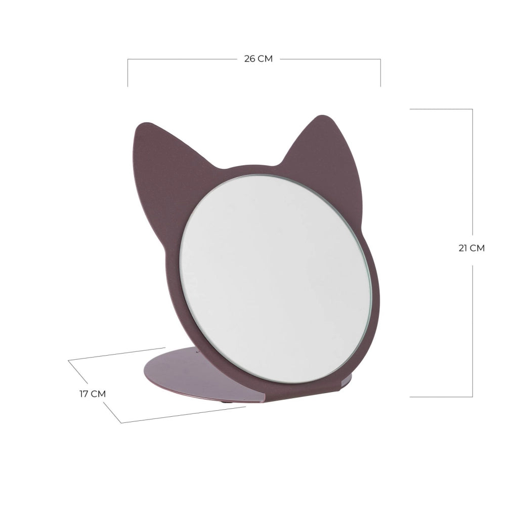 specchio da tavolo di design cat Nero in Ferro e vetro per lo specchio 20x17x20h cm