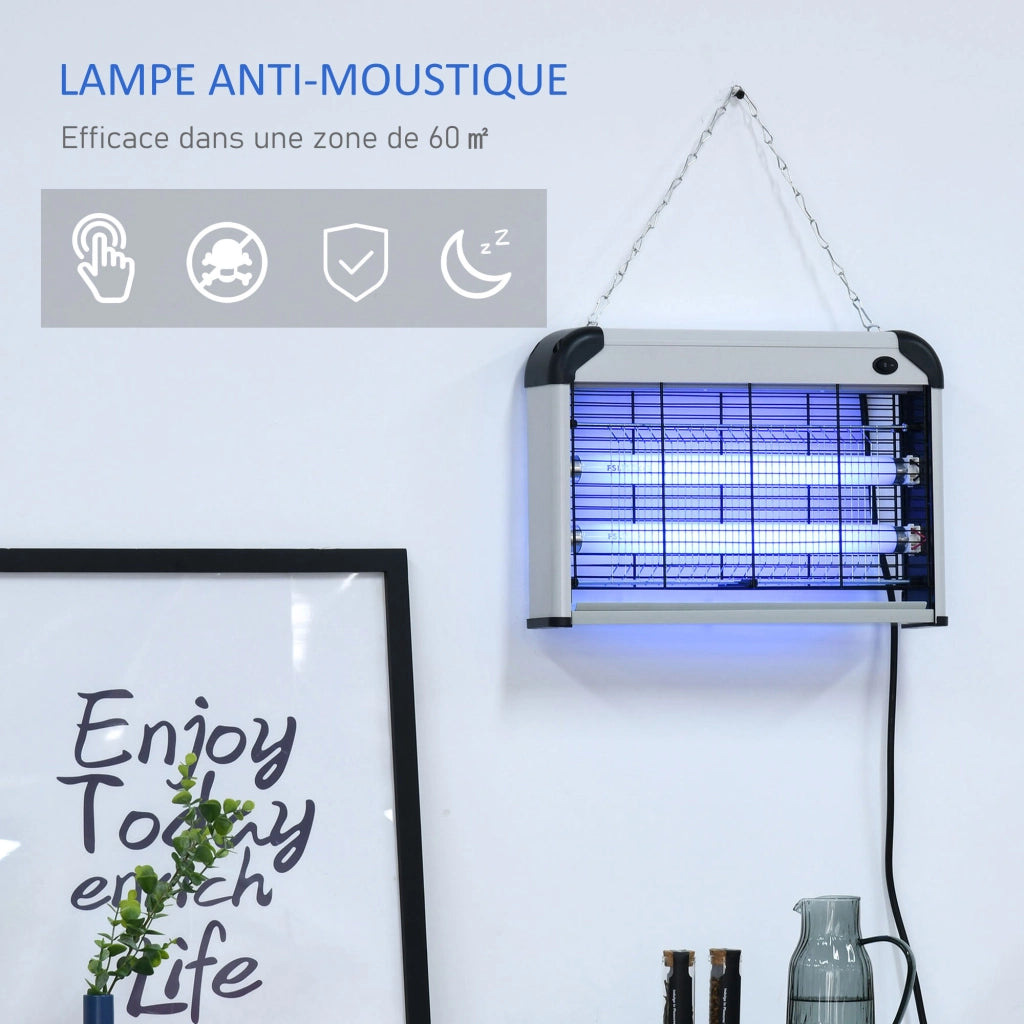 Lampada Anti Zanzare UV 20W ¨C Zephmum ¨C Grigio Scuro