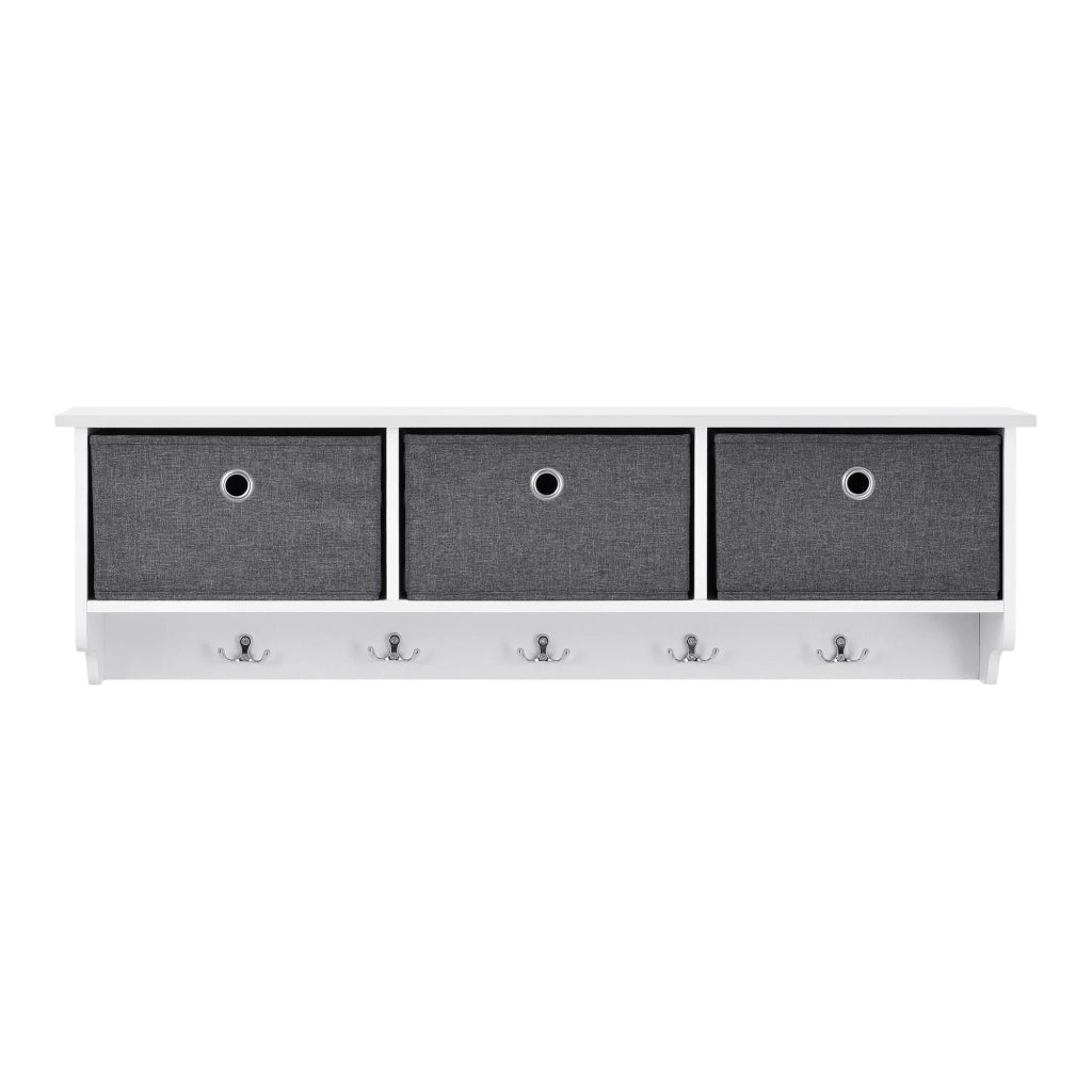 Appendiabiti da parete 30 x 100 x 20 cm bianco grigio argento 03_0008181