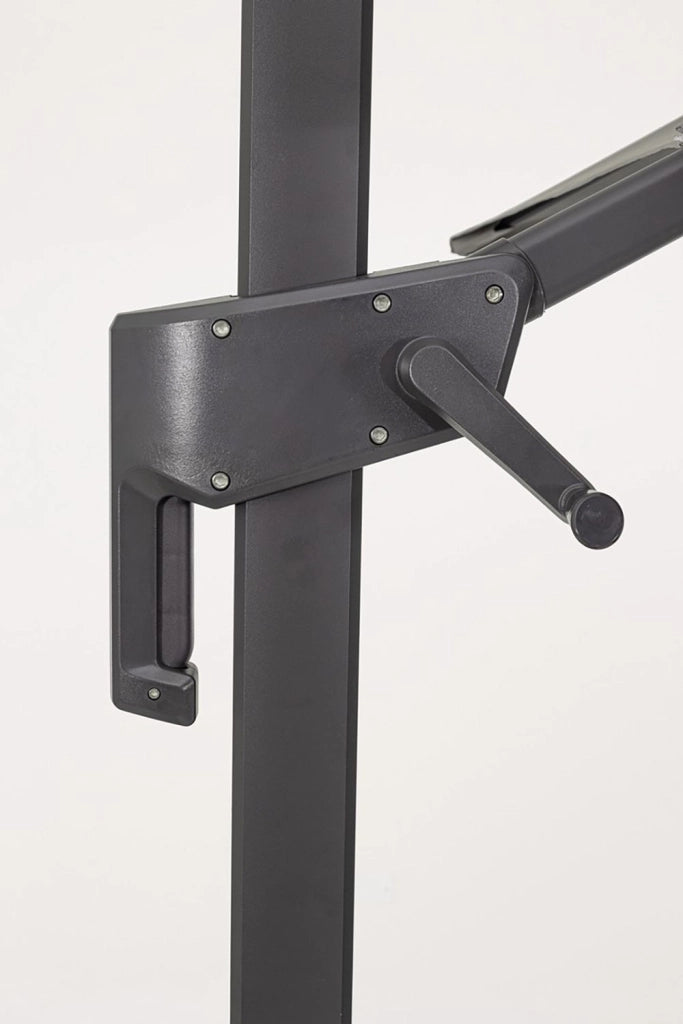 Ombrello a Braccio da Giardino 8 Stecche 300x300x235h cm Telo in Poliestere Siviglia Antracite e Grigio
