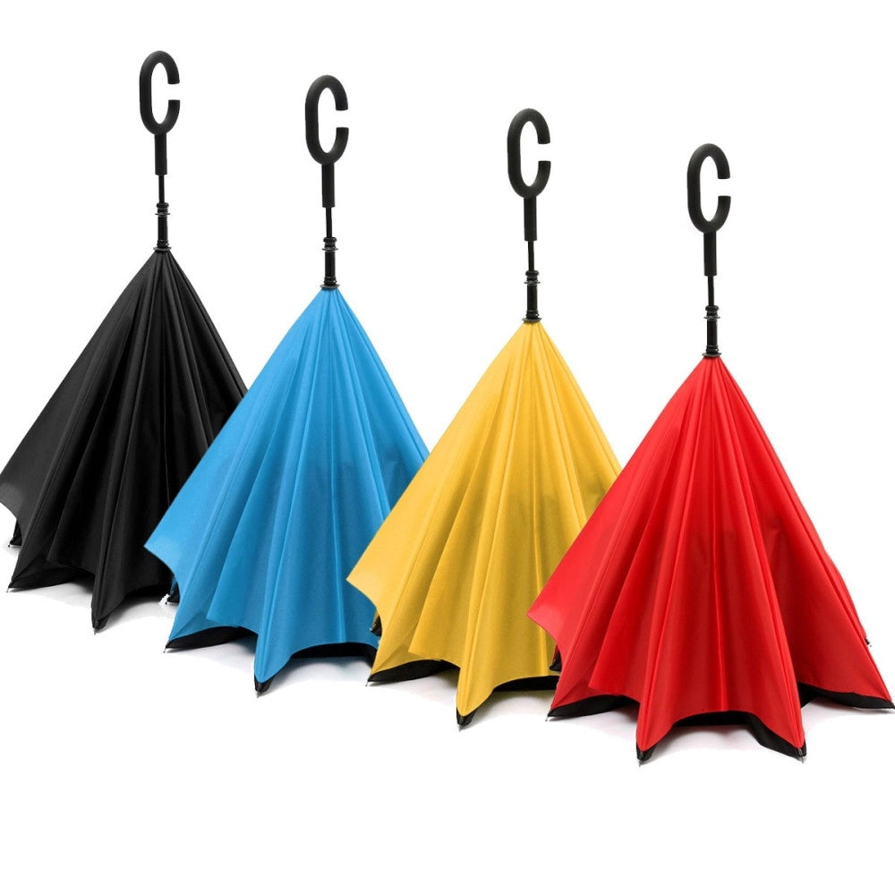 Trade Shop - Ombrello Reversibile Apertura Al Contrario Auto Rovesciato Anti Pioggia Moda -