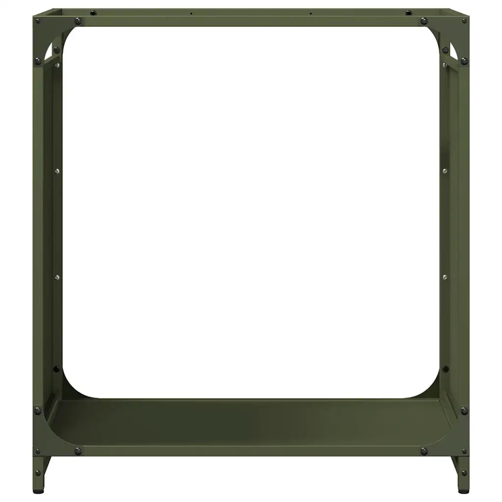 Rastrelliera per Legna da Ardere Verde Oliva 60x28x65 cm CFW2543134