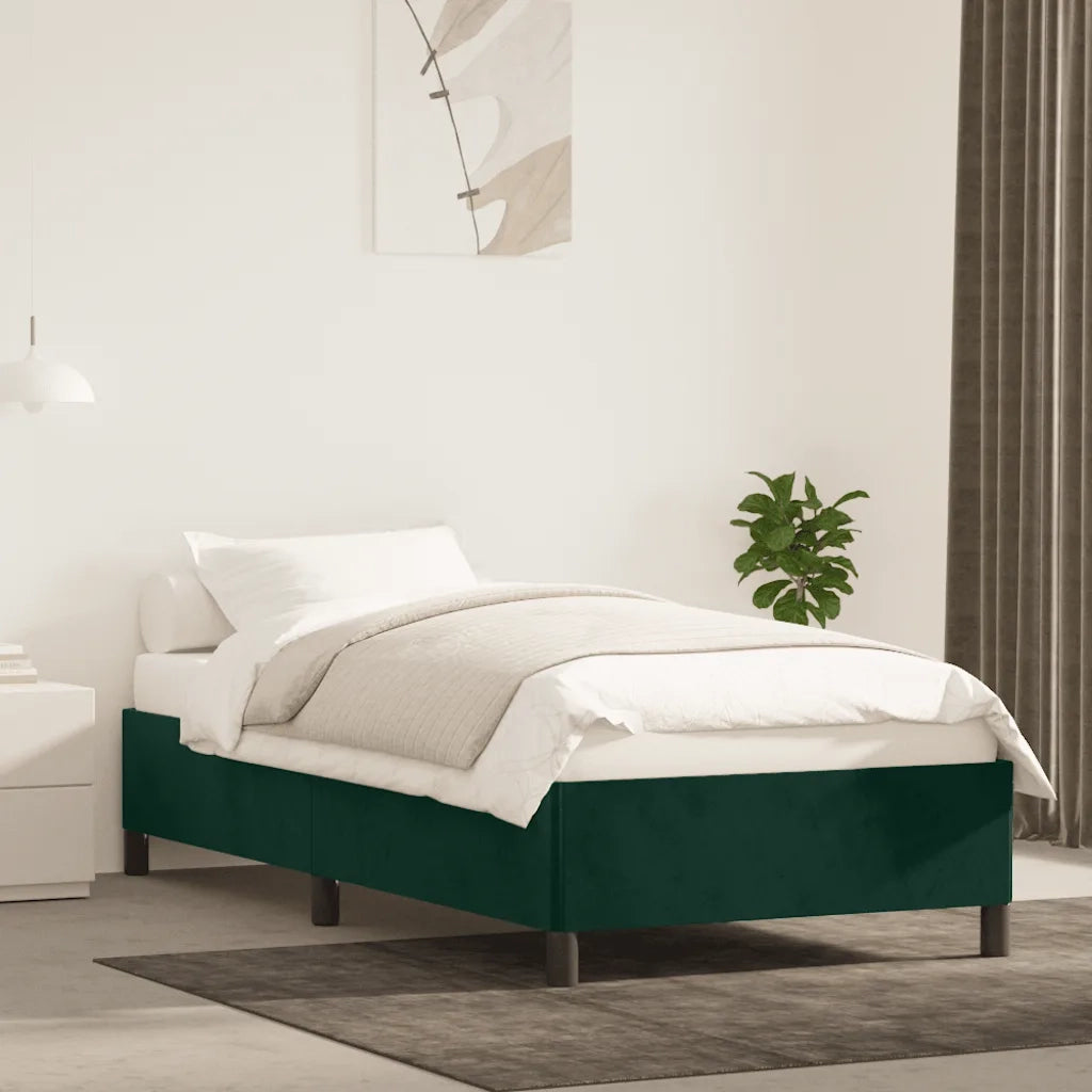 Giroletto senza Materasso Verde Scuro 100x200 cm in Velluto 347309