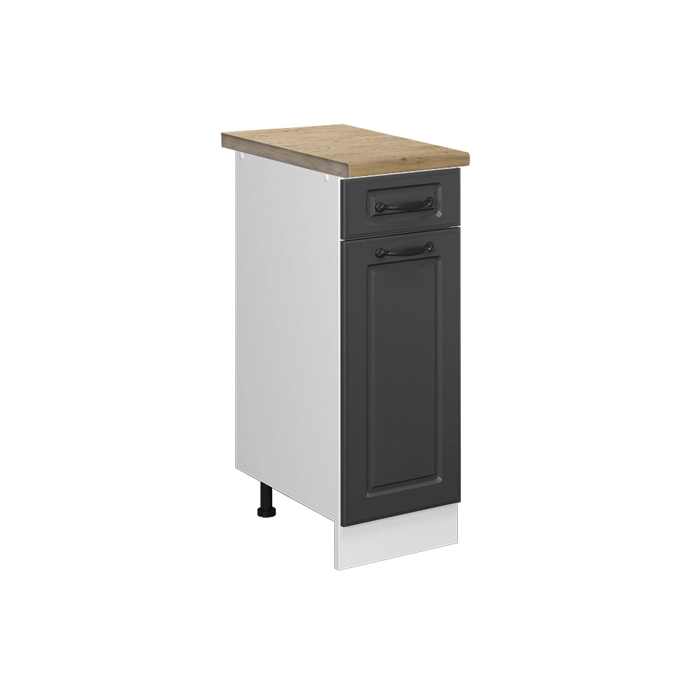 Vicco Mobiletto base per cucina Antracite casa di campagna 30 cm , PL Rovere
