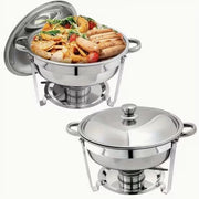 Set di riscaldamento buffet 2 pezzi | Bacinella rotonda per cibo e acqua con riscaldamento per buffet | Riscaldatore per buffet per feste e catering