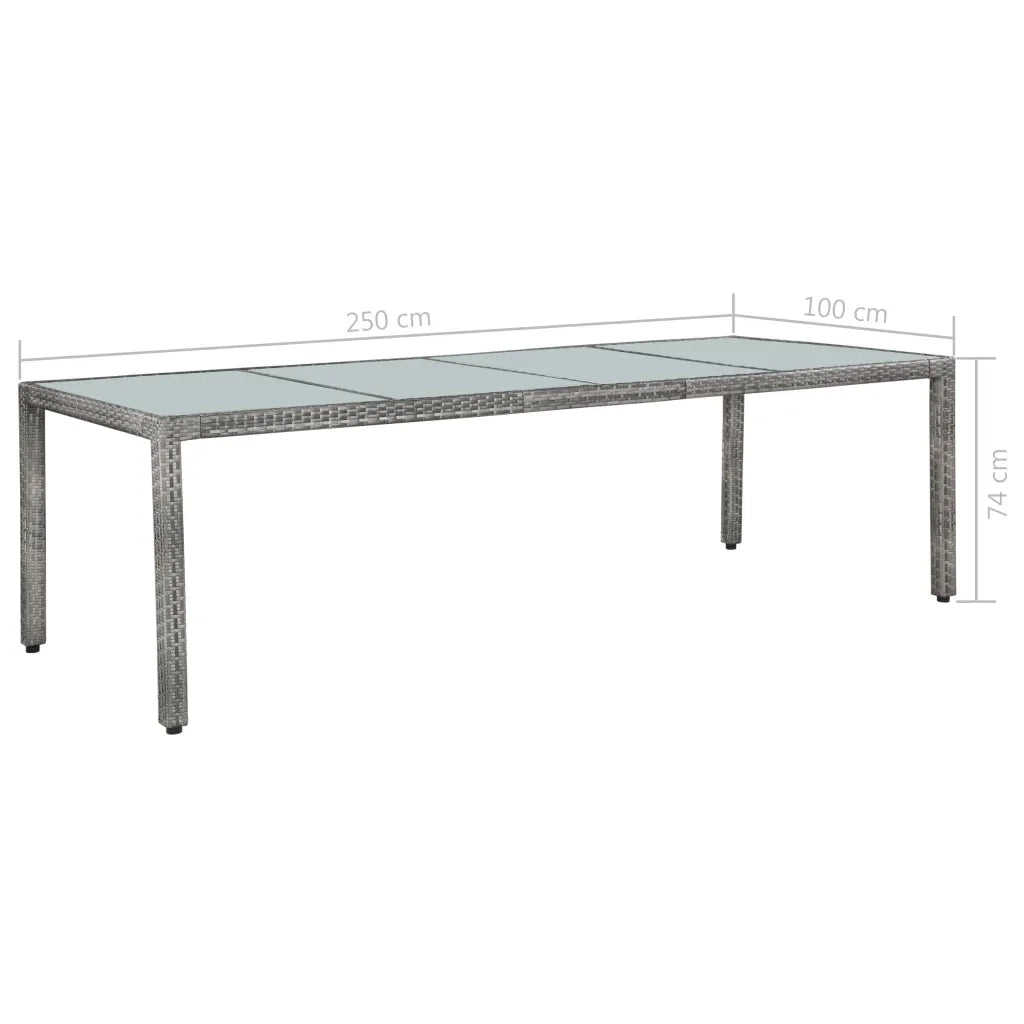 Set da Pranzo da Giardino 11 pz con Cuscini Polyrattan Grigio 43957