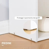 Scrivania Computer con Libreria Salvaspazio, Tavolo da Pranzo per Ufficio e Studio, 120x55x120 cm, Bianco