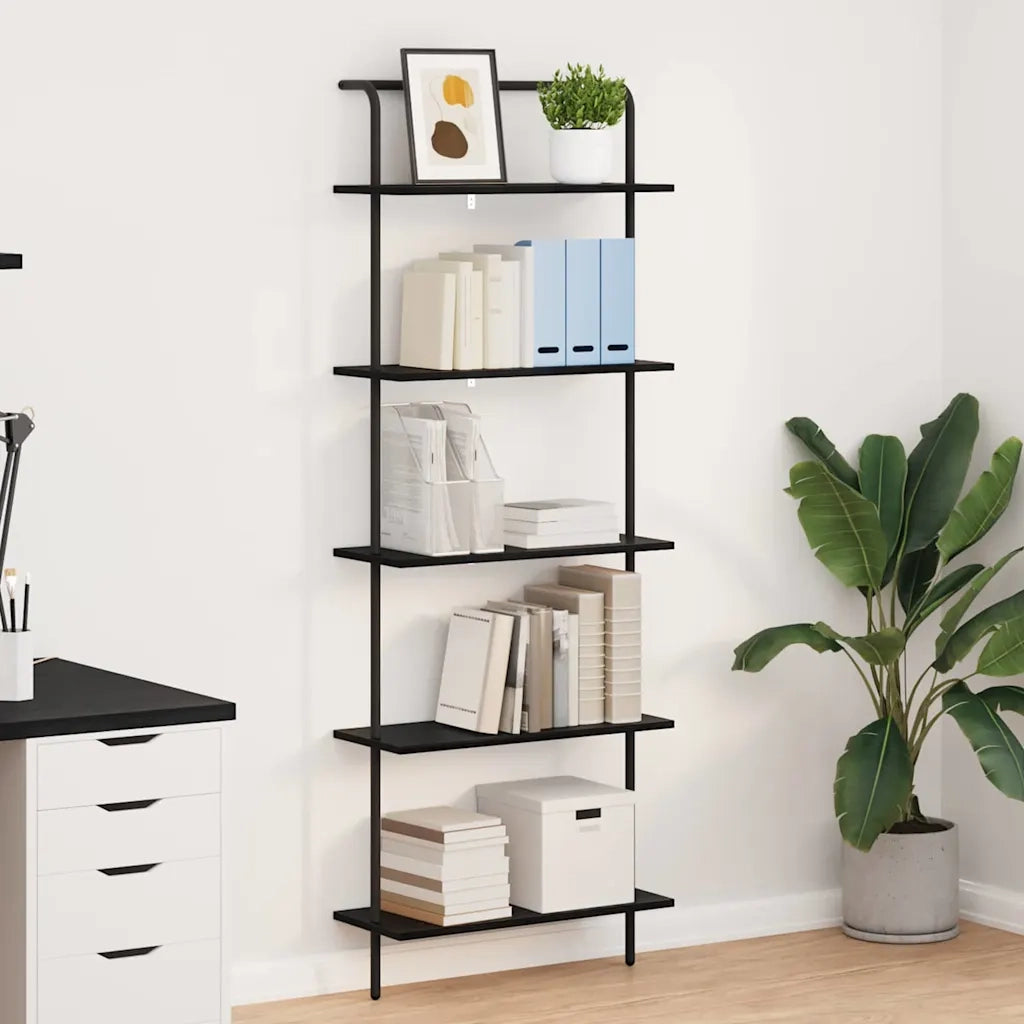 Libreria Rovere Nero 60 x 24 x 168 cm Legno multistrato 879965