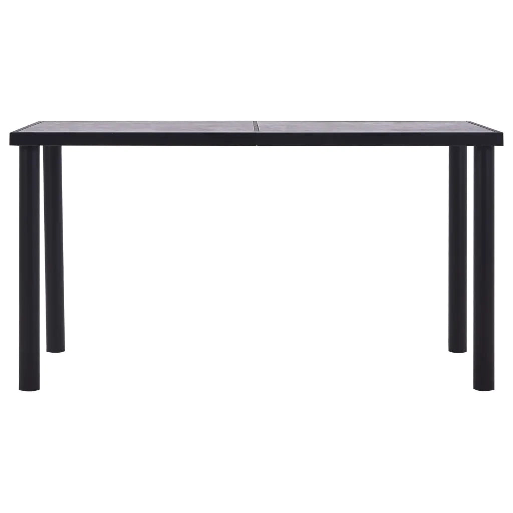 Tavolo da Pranzo Nero e Grigio Cemento 140x70x75 cm in MDF cod mxl 8249