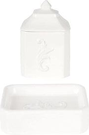 Set di cotone con contenitore per sapone - Collezione Elegance con 1 o 2 parole chiave generali