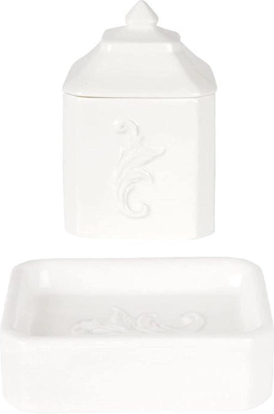 Set di cotone con contenitore per sapone - Collezione Elegance con 1 o 2 parole chiave generali