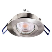 Faretto ad incasso LED 8W GU10 silver spazzolato tondo foro 70mm moderno orientabile luce soffitto negozio vetrina SPAZZOLATO 6000K