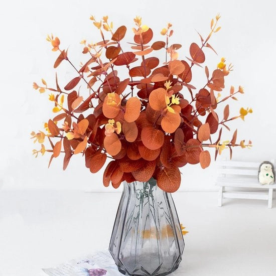 Decorazioni esterne da 30 pezzi - Spighe di eucalipto - Decorazione autunnale - Fiori artificiali per esterni - Bouquet di fiori - Spighe decorative 31 cm - Finte piante da giardino