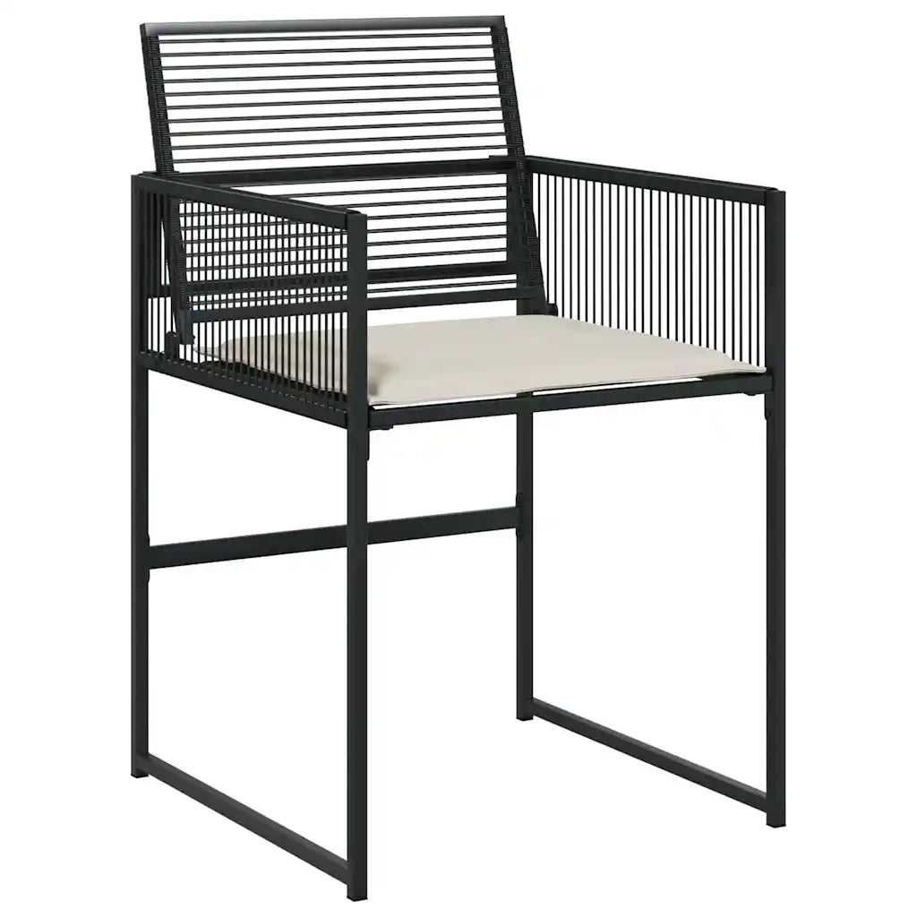 vidaXL Set da Pranzo da Giardino 11 pz con Cuscini in Polyrattan Nero