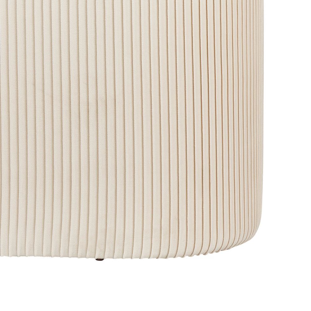 Pouf beige chiaro in velluto Glamour Poggiapiedi Soggiorno Camera da letto