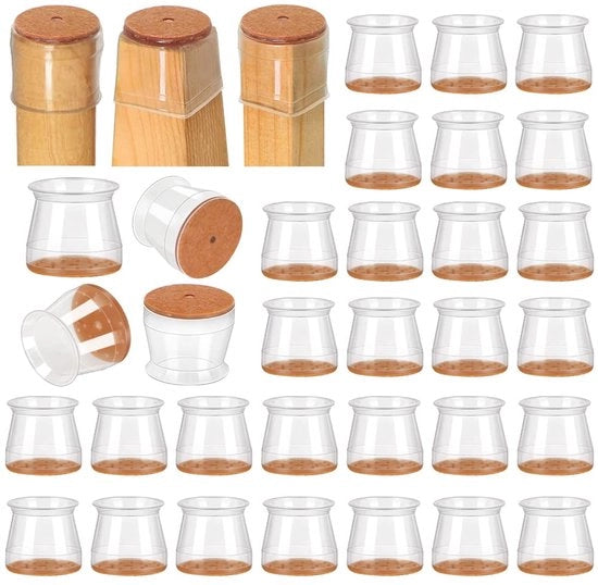 Set di 32 protezioni in silicio Adatto per gambe di tavoli, Adatto per pavimenti in legno massello, pavimenti in piastrelle ceramiche, pavimenti in legno, pavimenti in moquette e gambe di mobili (32 mm-50 mm).