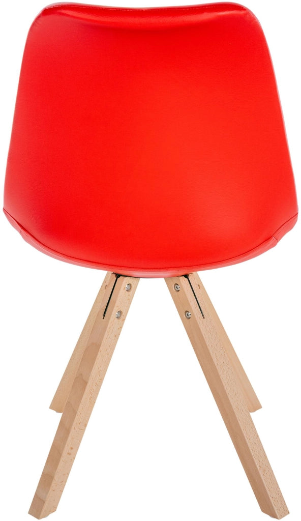 Sedia Sofia in similpelle rosso,natura (quadrato)