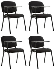 Set di 4 sedie Ken in tessuto con tavolo pieghevole nero