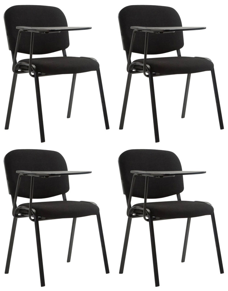 Set di 4 sedie Ken in tessuto con tavolo pieghevole nero
