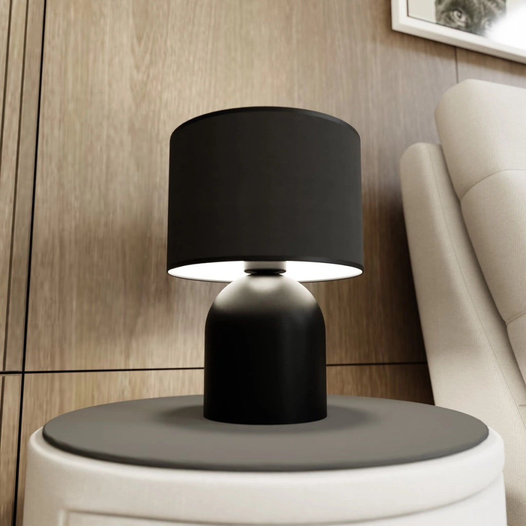 Lampada da tavolo Aspen in acciaio nero e bianco