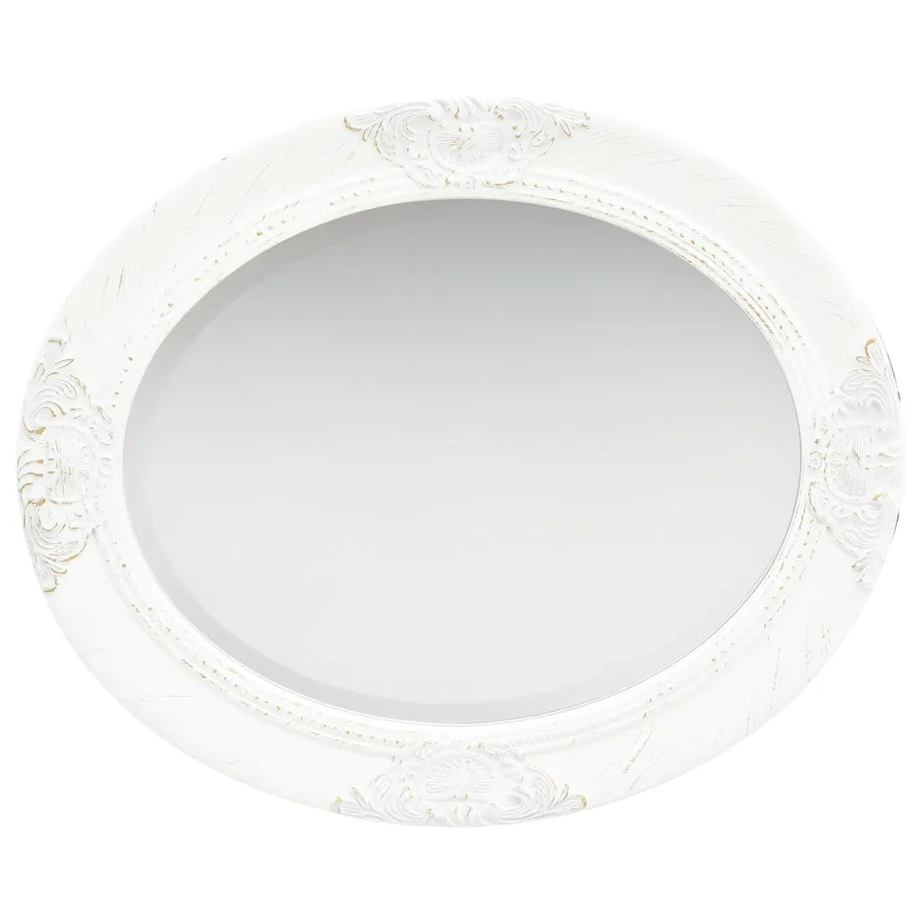 Specchio da Parete Stile Barocco 50x60 cm Bianco 320348