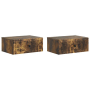 Armadio da Notte 2 pcs Rovere Fumo 49 x 34,5 x 20 cm