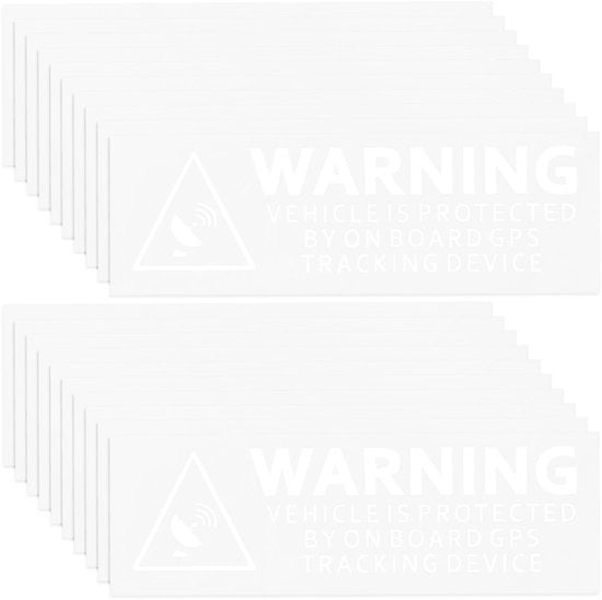Tracker GPS di Allarme Etichetta - 20 pezzi - Autoadesivo - Resistente all'acqua - Translucido - 75 x 25 mm - Etichette di sicurezza