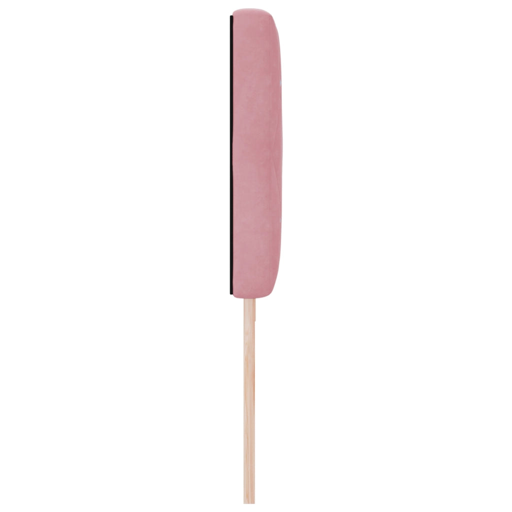 Testiera  con bottoni in cristallo, tufted, rosa, 200 cm, velluto