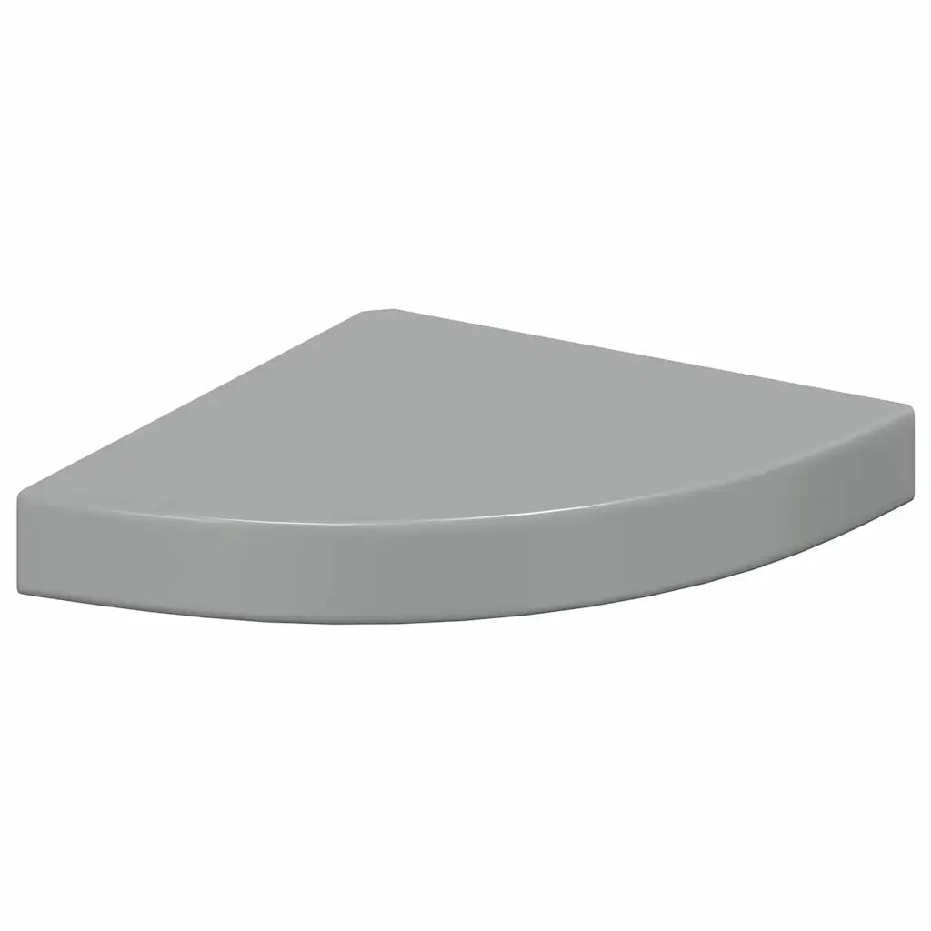 Scaffali Angolari a Parete 2 pz Grigio Lucido 25x25x3,8 cm MDF 323893