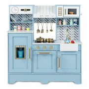 Cucina giocattolo per bambini in legno 84 x 30 x 90 cm con lavello e piano cottura stile moderno MDF blu 20_0017584