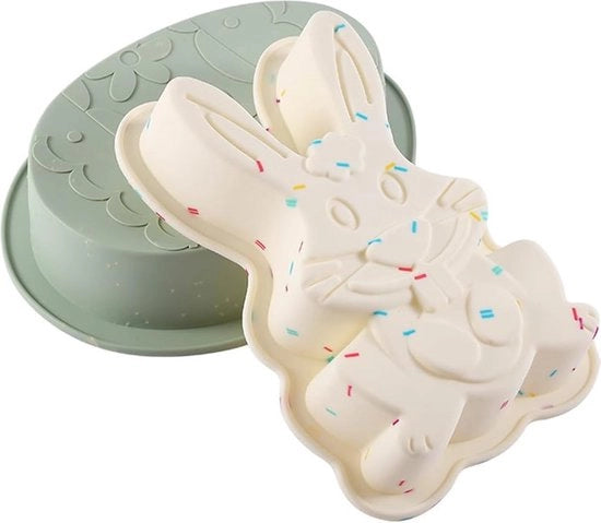 Siliconen forme per pasqua, forma di coniglio, dinosauro, uovo grande, 2 pezzi, forma di torta, forma di cioccolato, 3D forma di uovo di cioccolato con 1 martelletto per Pasqua