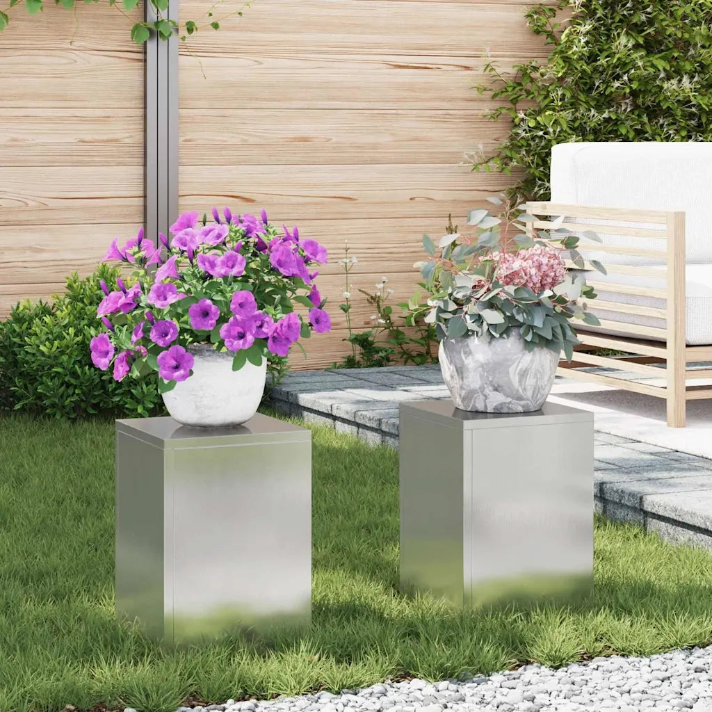 Supporto per piante 2 pcs Argento 24 x 24 x 35 cm 865810