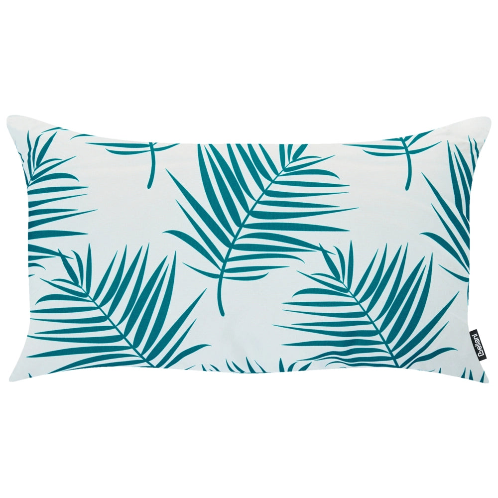 Set di 3 Cuscini Decorativi da Esterno Turchese in Poliestere per Giardino con Motivo Floreale